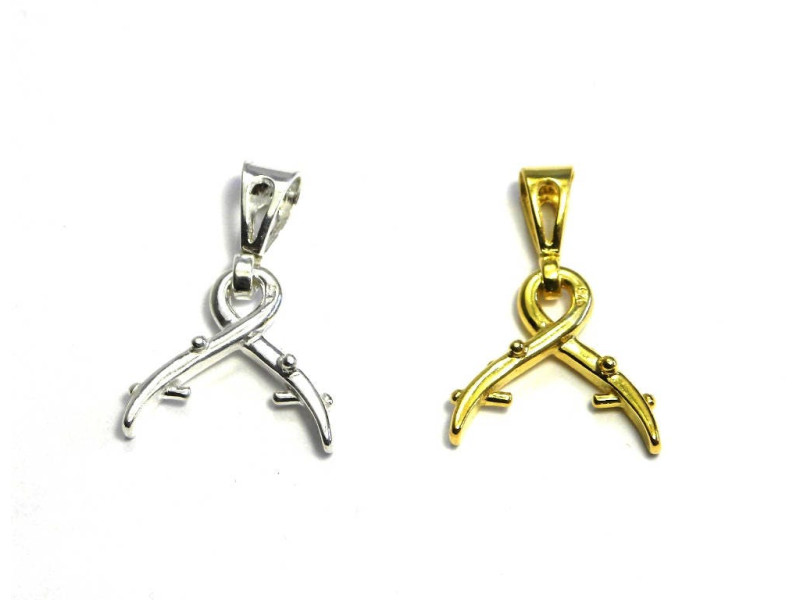 25 mm Solid Sterling Silver 925 Pendant Pinch Bail - Silver or 24k Gold plated