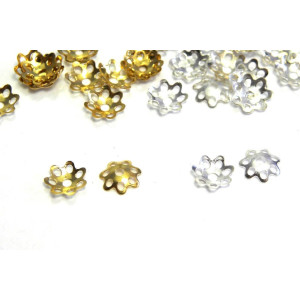 6 mm Kleine florale Perlkappen 6 mm - Silber oder ... 6 mm Kleine florale Perlkappen 6 mm - Silber oder ...