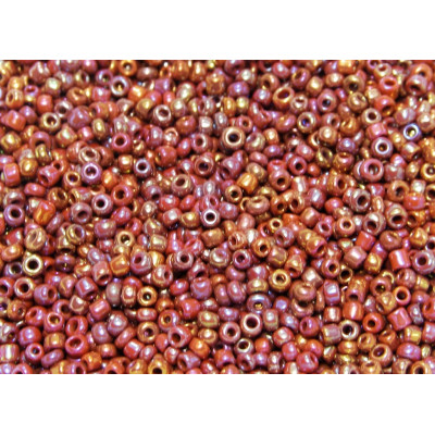 11/0 (2 mm) Round Glass Seed Beads, Round Rocailles  - Brown AB - 15 or 50 g