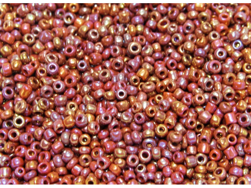 11/0 (2 mm) Round Glass Seed Beads, Round Rocailles  - Brown AB - 15 or 50 g