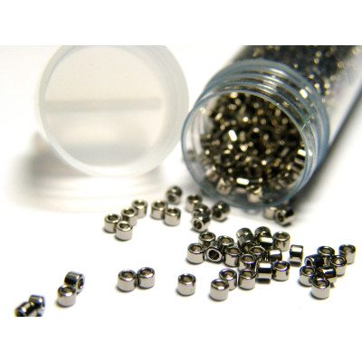 11/0 (1.6 x 1.3 mm) Miyuki Delica Japanese Seed Beads, Cylinder Seed Beads - Steel - DB 021 -  7.2 g Vial