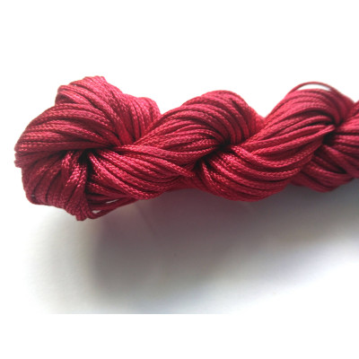 28 m Braided Nylon Cord for Macrame - 0.8 mm - Wine