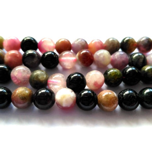 6 mm Round Natural Tourmaline Real Gemstone Beads ...