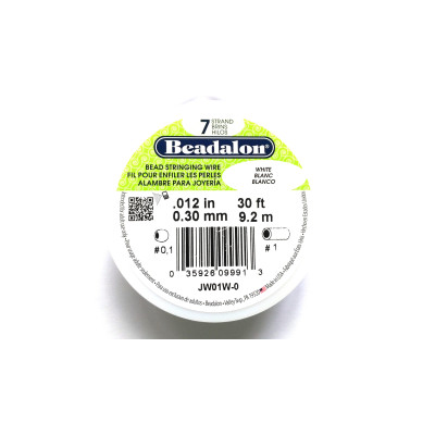 0,30 mm Beadalon 7-Strang Schmuckdraht - 9,2 m - White/Weiß