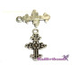 Medieval Cross Metal Alloy Charm, Large Cross Pendant 24 mm - Antique Gold or Silver - Pack of 10 or 30