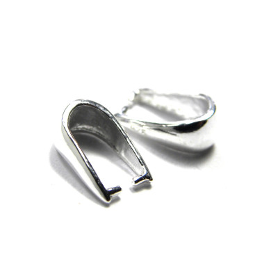 9.4 mm Medium-sized U-shape 925 Sterling Silver Pinch Bail Pendant Holder