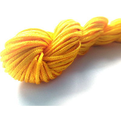 28 m (30 Yd) Nylon Macramé Cord, Macrame Jewelry Cord, Braided Nylon Cord for Shamballa Bracelets - 0.8 mm - Egg Yolk Yellow