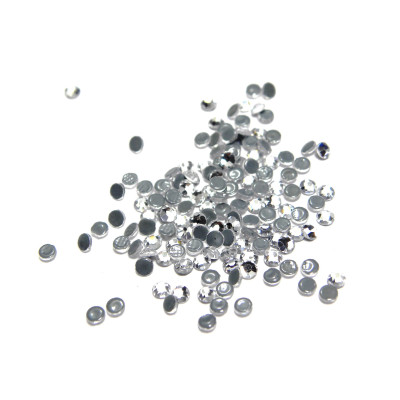 100 Grade A Glas Bügelstrass 2mm - Crystal (Klar)