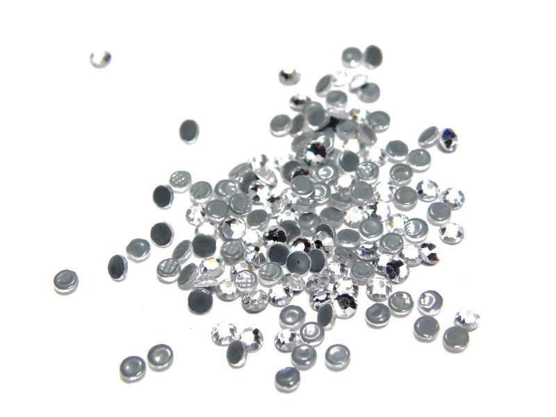 2 mm (6ss) Grade A Glass Hotfix Rhinestones Iron-On Stones (100 Pc.) Crystal (Clear)