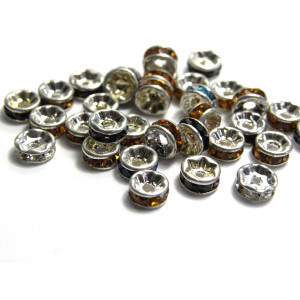6 mm Round Rhinestone Spacers Strass Rondelles - M... 6 mm Round Rhinestone Spacers Strass Rondelles - M...