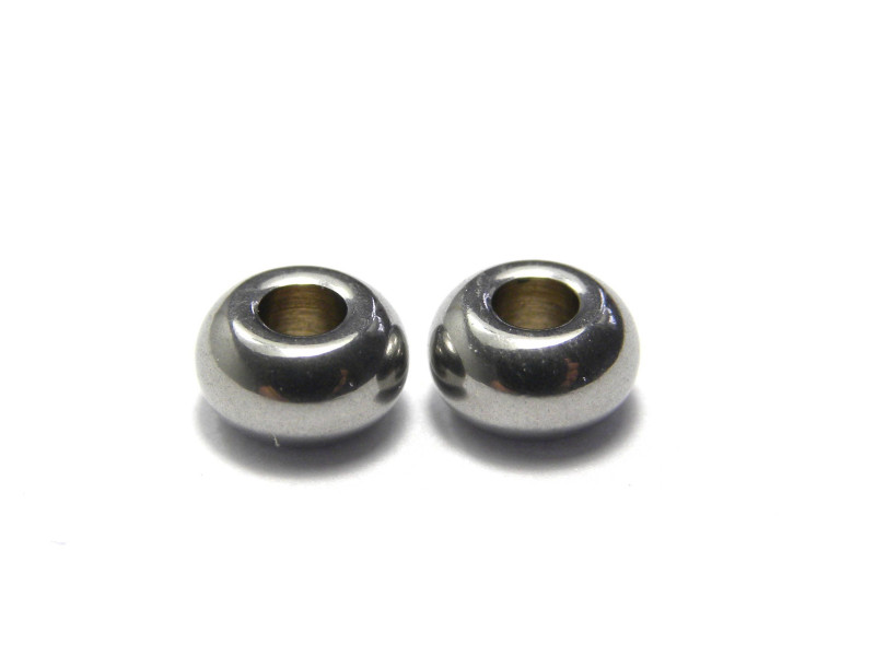 5 mm Donut Ring-Shaped Stainless Steel Spacer Metal Beads - Silver (20 pc.)