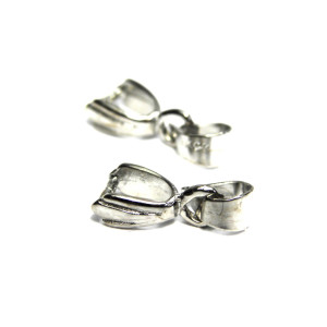 6 mm Small Silver-Plated Brass Pinch Bails with Sl... 6 mm Small Silver-Plated Brass Pinch Bails with Sl...