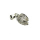 12 mm Large Silver Plated Brass Floral Pinch Bail with 6 mm Slider