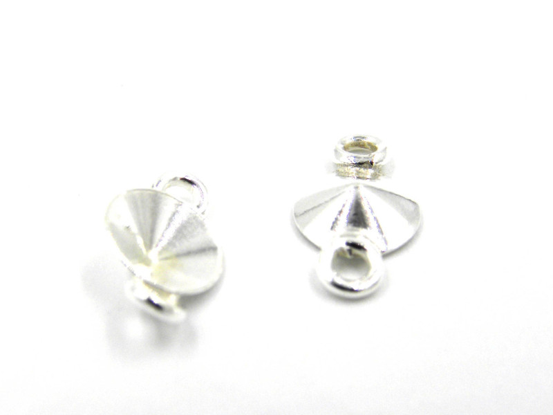 1 Stk. Vierbinder Zwischenstück für runde 6mm Swarovski® Rivoli Steine (1122) - Sterling Silber