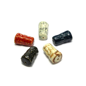 1 pc. Hand Painted Conical Tube Ceramic Bead, Larg... 1 pc. Hand Painted Conical Tube Ceramic Bead, Larg...