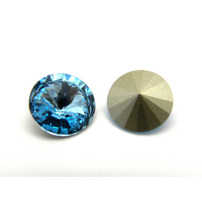 2 pc. Swarovski® Rivoli Stones 14 mm (1122) - Aquamarine - Back Coated