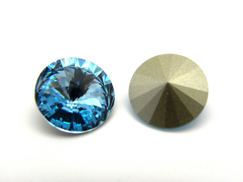 2x Swarovski® Runder Rivoli 14 mm (1122) - Aquamarine
