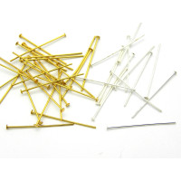 100 Stk. HQ Dünne und Kurze Nietstifte 24 mm - Vergoldet oder Versilbert