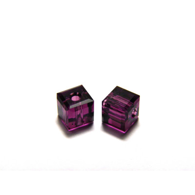 4 mm Swarovski® 5601 Cube - Genuine Austrian Crystal (4 Pc.) - AMETHYST