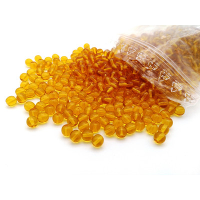 6 mm Traditional Round Czech Pressed Glass Beads - Topaz Brown