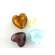 20 mm Large Silver Foil Glass Heart Beads - 2 pc
