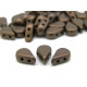 Amos par Puca® - Dark Bronze Mat - 10g (Approx. 53 beads) - Tear Drop-Shaped 2-hole Czech Beads (5.5x2.5mm)