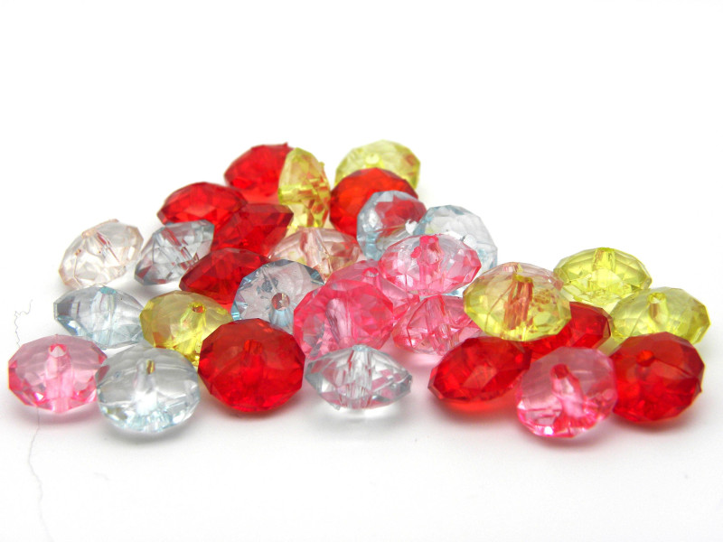 Facettierte Brioletteperlen aus Acryl 10mm - Farbauswahl