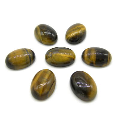 2x Natürlicher Tigerauge Halbdedelstein Cabochon 18x13 mm