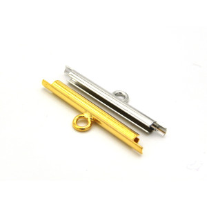 20 mm Miyuki Slide End Tubes - Gold, Silver - 2 pc