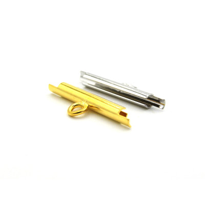 Miyuki zylinderförmige Schiebe-Endstücke 15 mm - Silber, Gold - 2 Stück