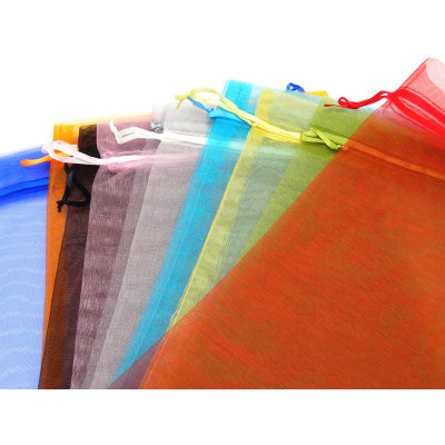 30x20 cm (12 x 8 inch) XL Plain Organza Gift Bags with Drawstrings, DIN A4 Organza Gift Bags - Choice of Colours
