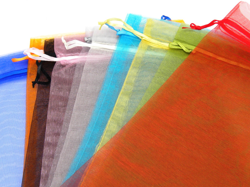 30x20 cm (12 x 8 inch) XL Plain Organza Gift Bags with Drawstrings, DIN A4 Organza Gift Bags - Choice of Colours