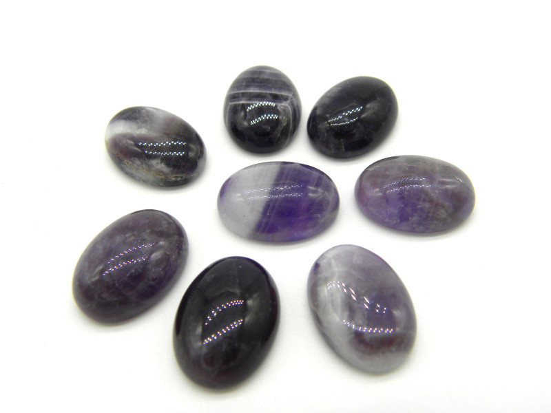 2x Natürlicher Amethyst Halbdedelstein Cabochon 18x13 mm