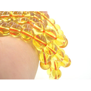 8 mm Grade AA Round Citrine Real Gemstone Beads - ...