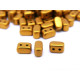 Ios par Puca® - Bronze Gold Mat - 10g (Approx. 85 beads) - Brick-Shaped 2-hole Czech Beads (5.5x2.5mm)