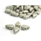 Amos par Puca® - Metallic Mat Beige - 10g (Approx. 53 beads) - Tear Drop-Shaped 2-hole Czech Beads (5.5x2.5mm)