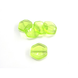 Hexagone® par Puca® - Peridot - 10 beads - Large V...