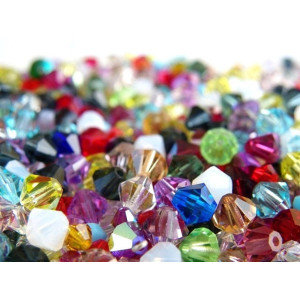 4 mm Czech MC Small Faceted Glass Bicone Beads (10... 4 mm Czech MC Small Faceted Glass Bicone Beads (10...