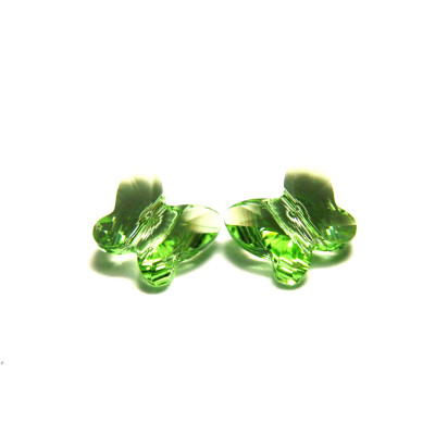 8 mm Swarovski® 5754 Butterfly- Genuine Austrian Crystal - Peridot (2 pc.)
