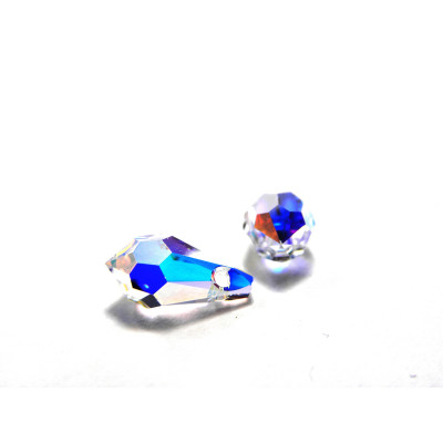 11 mm Swarovski® 6000 Drop Pendant, Faceted Briolette - Genuine Austrian Crystal - Crystal AB (2 Pc.)