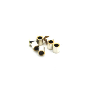 2 mm x 2 mm HQ Large Brass Crimp Tubes - SILVER FI...