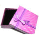 9x9x3cm (3.6x3.6x1.1inch) Purple Polka Dot Jewellery Gift Box with Ribbon Bow - 90 x 90 x 30mm (1 pc)