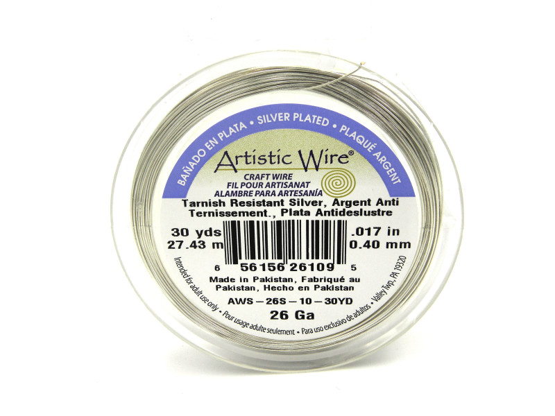 0.4 mm (26 GA) Beadalon Artistic Wire for Jewellery and Crafts - Non-Tarnish Silver Plated