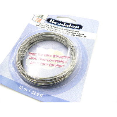 0.6 mm - 22 GA - Beadalon Stainless Steel 316L Round Craft/Jewellery Wrapping Wire 10m (32.8 ft) 0.6 mm - 22 GA - Beadalon Stainless Steel 316L Round Craft/Jewellery Wrapping Wire 10m (32.8 ft)