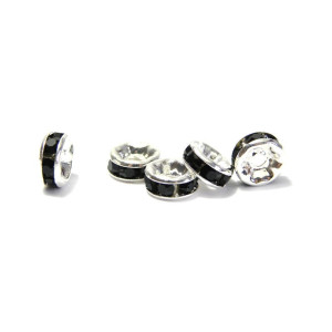8 mm Silver plated Round A-Grade Rhinestone Spacer...