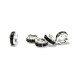 8 mm Silver plated Round A-Grade Rhinestone Spacers, Strass Rondelles - Jet Black - 10 pc