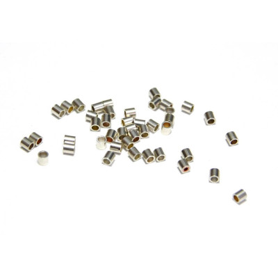 2 x 2 mm Large 925 Sterling Silver Tube Crimp Beads 2 x 2 mm Large 925 Sterling Silver Tube Crimp Beads