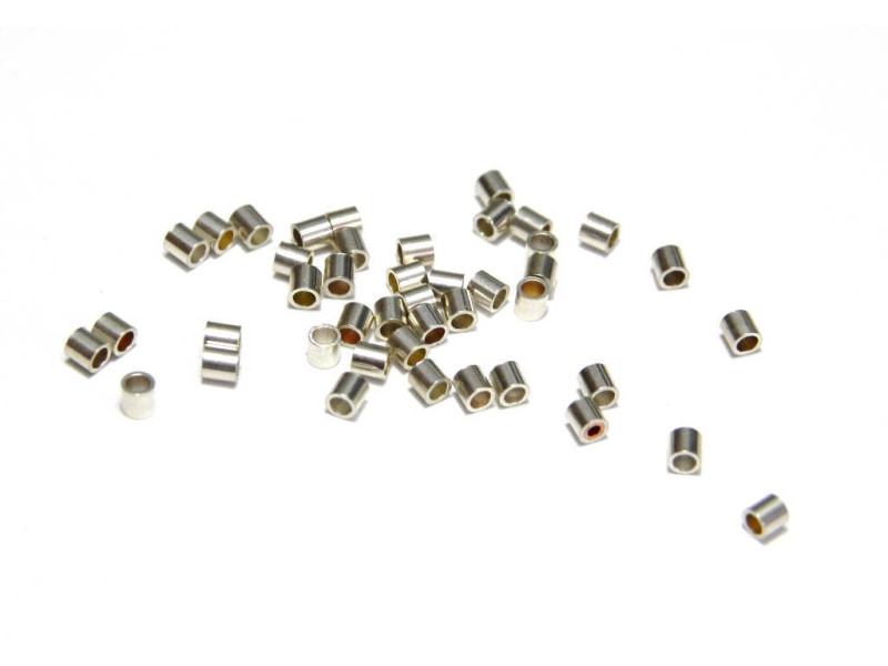 2 x 2 mm Large 925 Sterling Silver Tube Crimp Beads