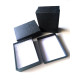 8.9x6.1x2.8cm (3.5x2.4x1.1 inch) Medium Deep Grey/Black Cardboard Jewellery Gift Box - Plain with Leather Motif (1 pc)