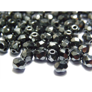 4 mm Round Faceted Fire-polished Czech Glass Beads...